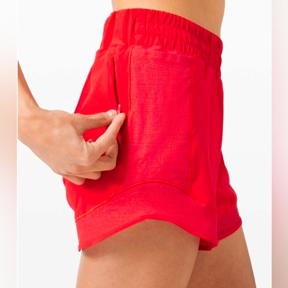 Lululemon Hotty Hot High Rise Short 4" *MeshCarnation Red READ DESCPRITION